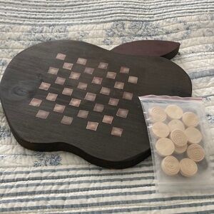 Handcrafted Apple Checkerboard w/ brown & white checkers!
